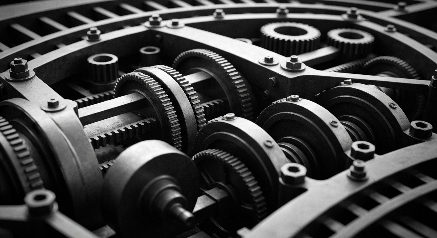 An extreme close-up of the inner workings of a precious metals trading platform, with a focus on the intricate gears, circuits, and mechanical components that power the financial infrastructure. The image is rendered in a high-contrast, industrial style that evokes a sense of the complex systems underlying the commodities markets.