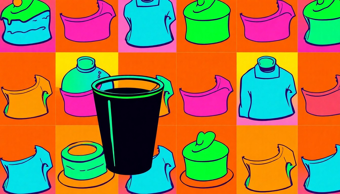 A brightly colored, high-contrast silkscreen print of a cake repeated in a tight grid pattern, conceptually representing the community-focused events happening in Alameda this spring.