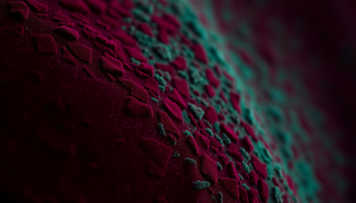 An abstract close-up photograph of a luxurious, crushed velvet fabric in rich, jewel-toned hues, capturing the glamorous texture and high-contrast lighting of a high-fashion editorial shoot.