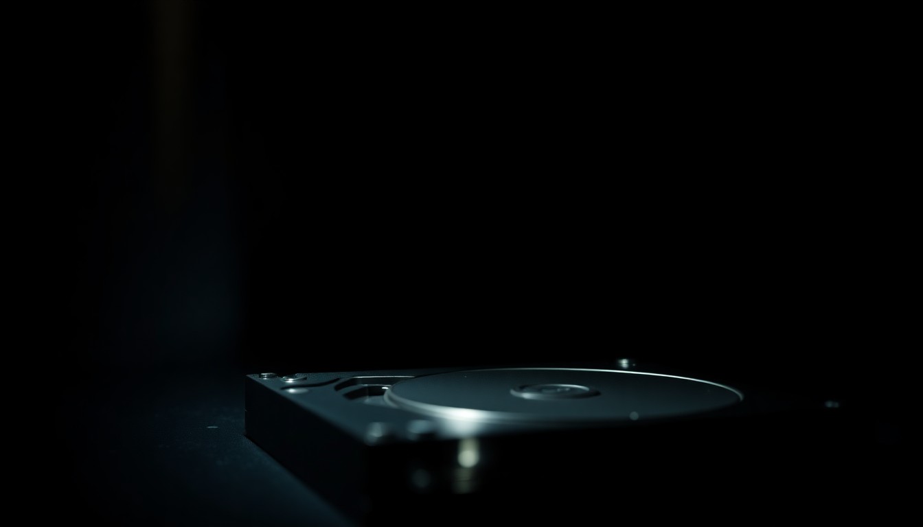 An extreme close-up photograph of a metallic data storage device reflecting a harsh, direct camera flash, conveying the serious and investigative nature of a government data leak.