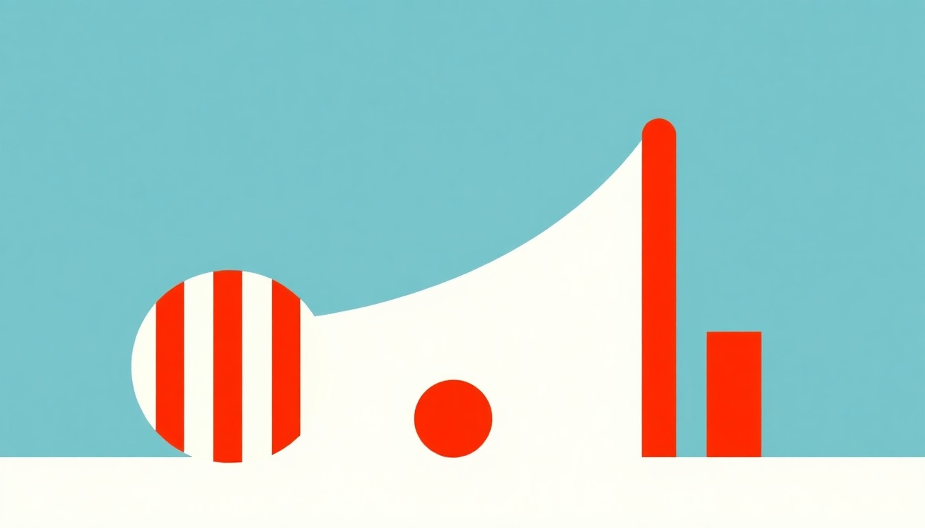 A composition of overlapping triangles and rectangles in shades of red, blue, and yellow, conceptually representing the elevated inflation data without any literal text or symbols.