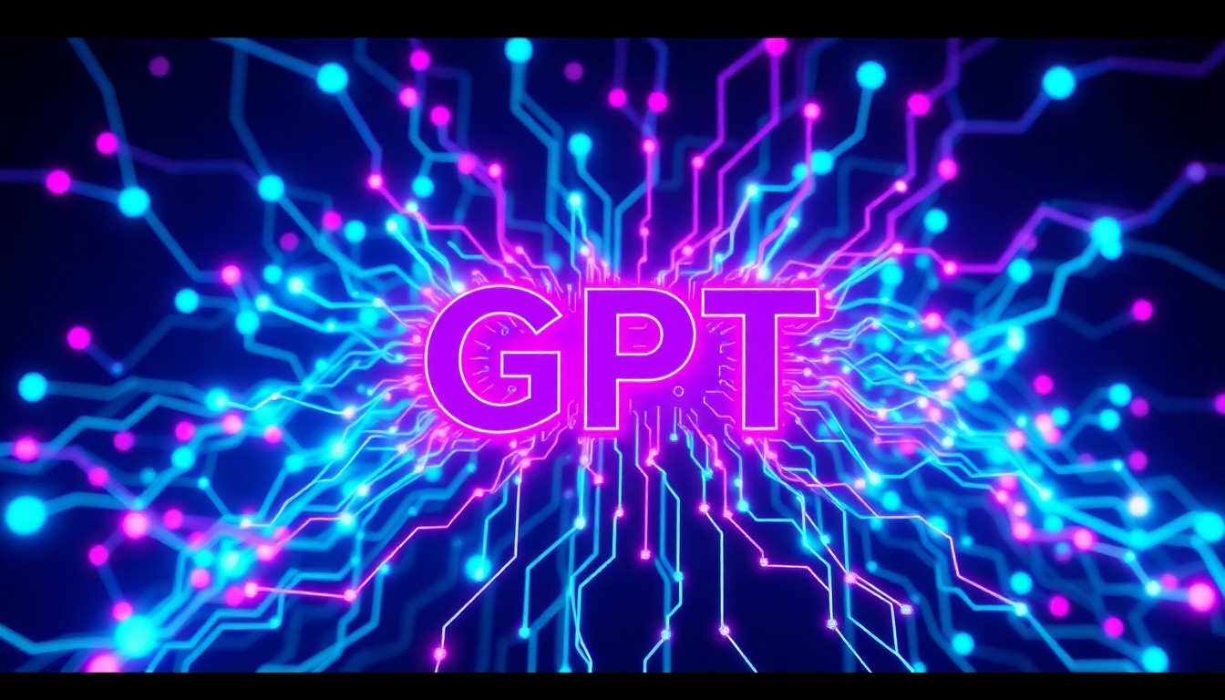 A highly detailed, glowing 3D illustration of a complex, futuristic cybernetic neural network system in shades of neon blue, purple, and magenta, conceptually representing the advanced AI technology at the heart of the ChatGPT controversy.