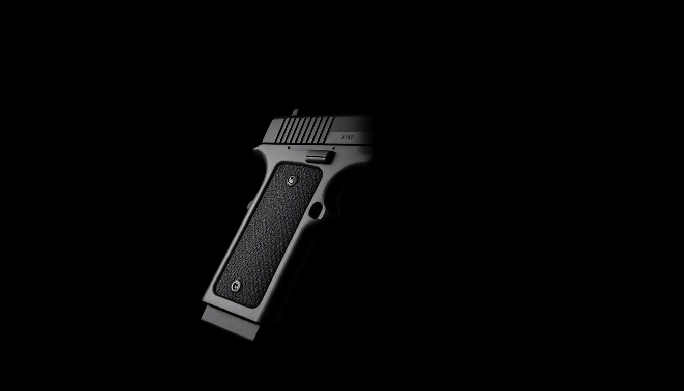 An extreme close-up photograph of a handgun magazine against a pitch-black background, lit by a harsh, direct camera flash, conceptually representing the issue of student access to firearms.