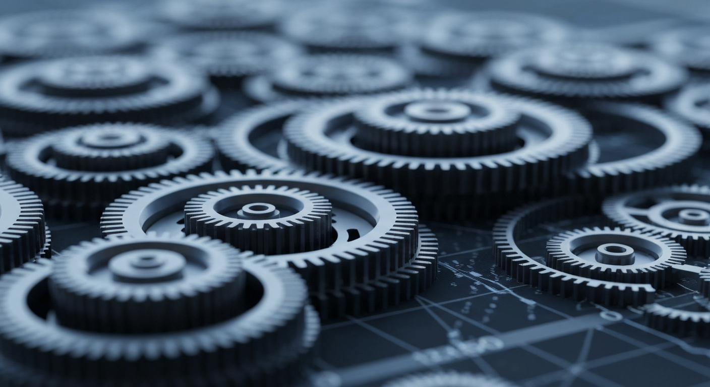 An extreme close-up photograph of the inner workings of a high-tech financial trading platform, with a focus on the intricate gears, circuits, and mechanisms that enable modern market transactions.