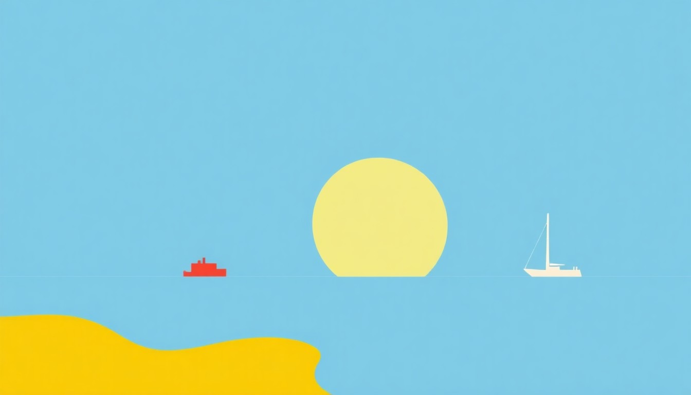 A vibrant abstract illustration composed of overlapping triangles and rectangles in shades of blue, red, and yellow, conceptually representing the significant economic investment and expansion happening in Chesapeake.