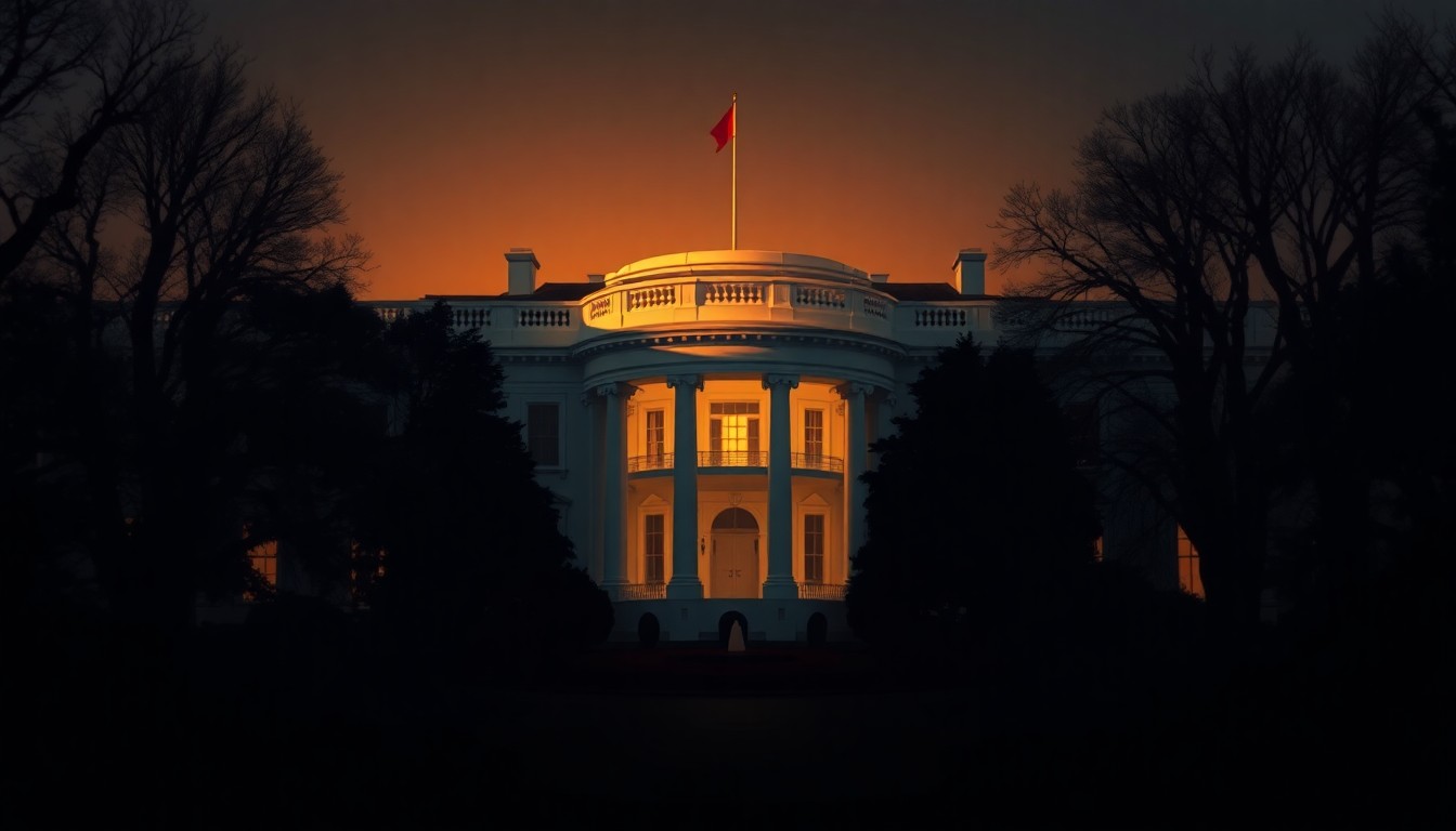 A realistic oil painting of the exterior of a historic brick building with columns, set against a backdrop of warm sunlight and deep shadows, evoking a sense of quiet contemplation about the site's troubled history.