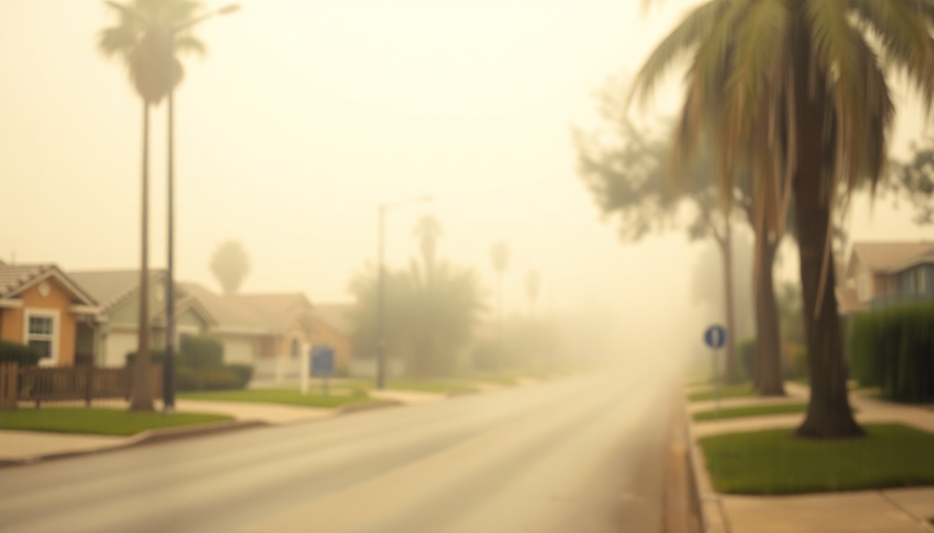 An extremely abstracted, out-of-focus photograph of a residential street in soft pools of warm color and light, conceptually representing the unsettling atmosphere in a neighborhood grappling with coyote encounters.