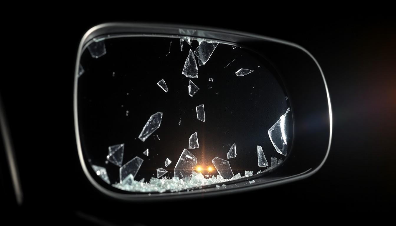 An extreme close-up photograph of shattered glass from a car accident, capturing the stark, gritty aftermath of a fatal incident.