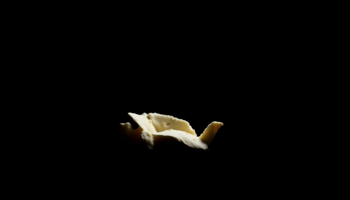 An extreme close-up photograph of a single, unidentified piece of physical evidence related to the Jaylen Griffin murder case, such as a broken toy or a torn piece of clothing, lit by a harsh, direct camera flash against a pitch-black background, conceptually illustrating the investigative nature of this unsolved crime.