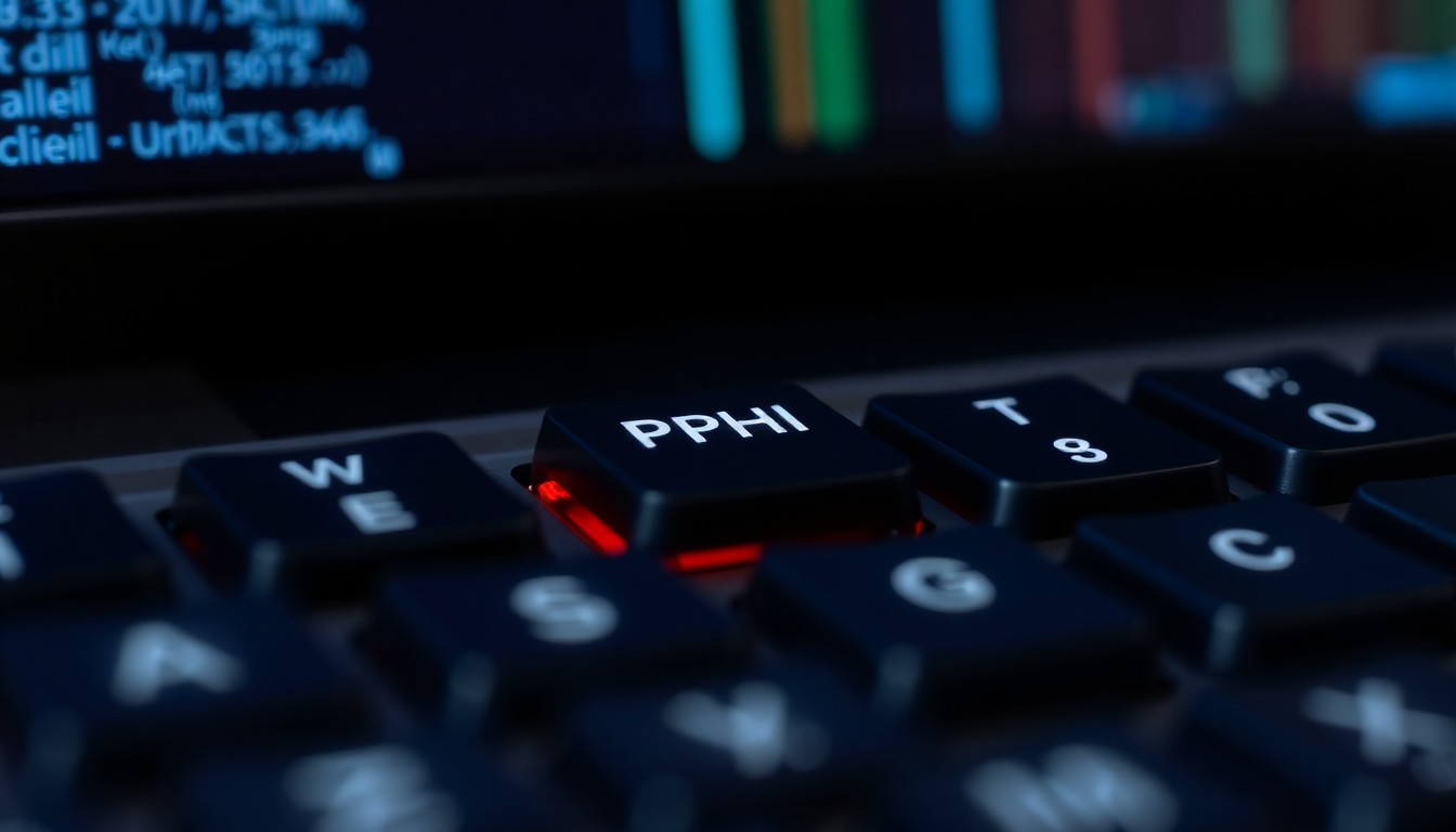 An extreme close-up photograph of a computer keyboard with a single key highlighted, conceptually representing the vulnerability of digital systems to phishing attacks.