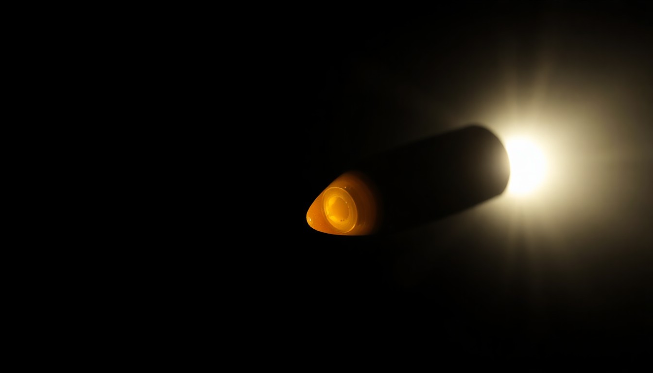 An extreme close-up photograph of a bullet casing or other small piece of physical evidence from the shooting incident, lit by a harsh, direct camera flash against a pitch-black background, conceptually illustrating the gritty, investigative nature of the case.