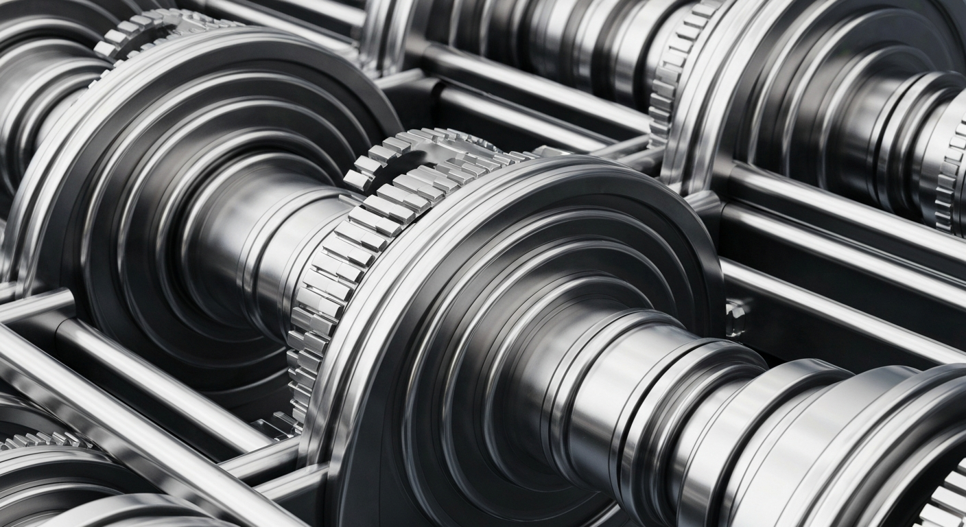 An extreme close-up of gleaming, intricately detailed banking machinery and mechanisms, representing the secure and powerful infrastructure of the financial sector.