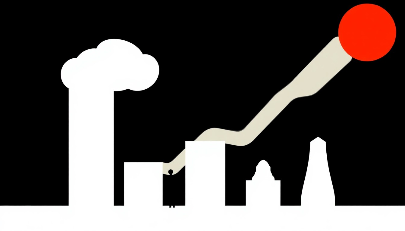 A composition of bold, overlapping triangles and rectangles in shades of red, blue, and yellow, conceptually representing the elevated inflation data and the need for vigilance on price increases.