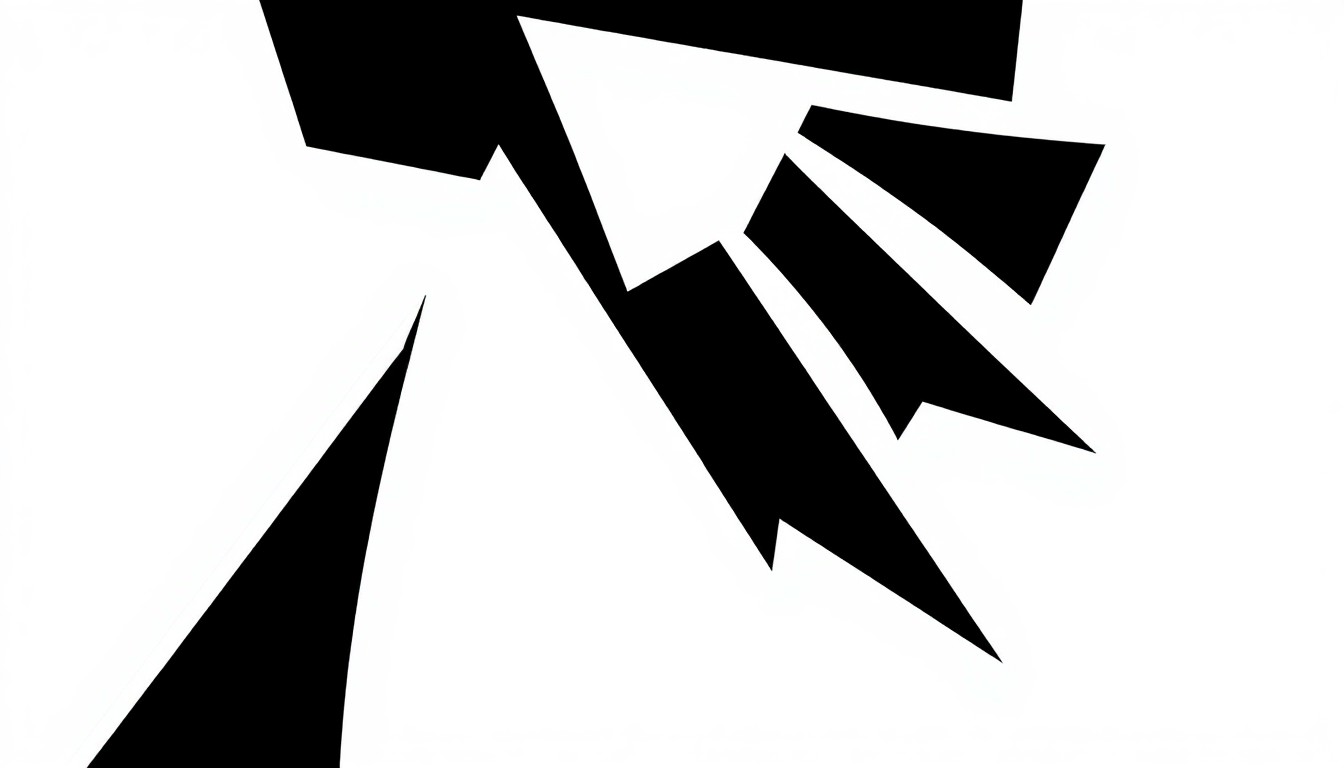 An abstract composition of stark black and white geometric shapes, representing the diverse creative output of artist Isamu Noguchi.