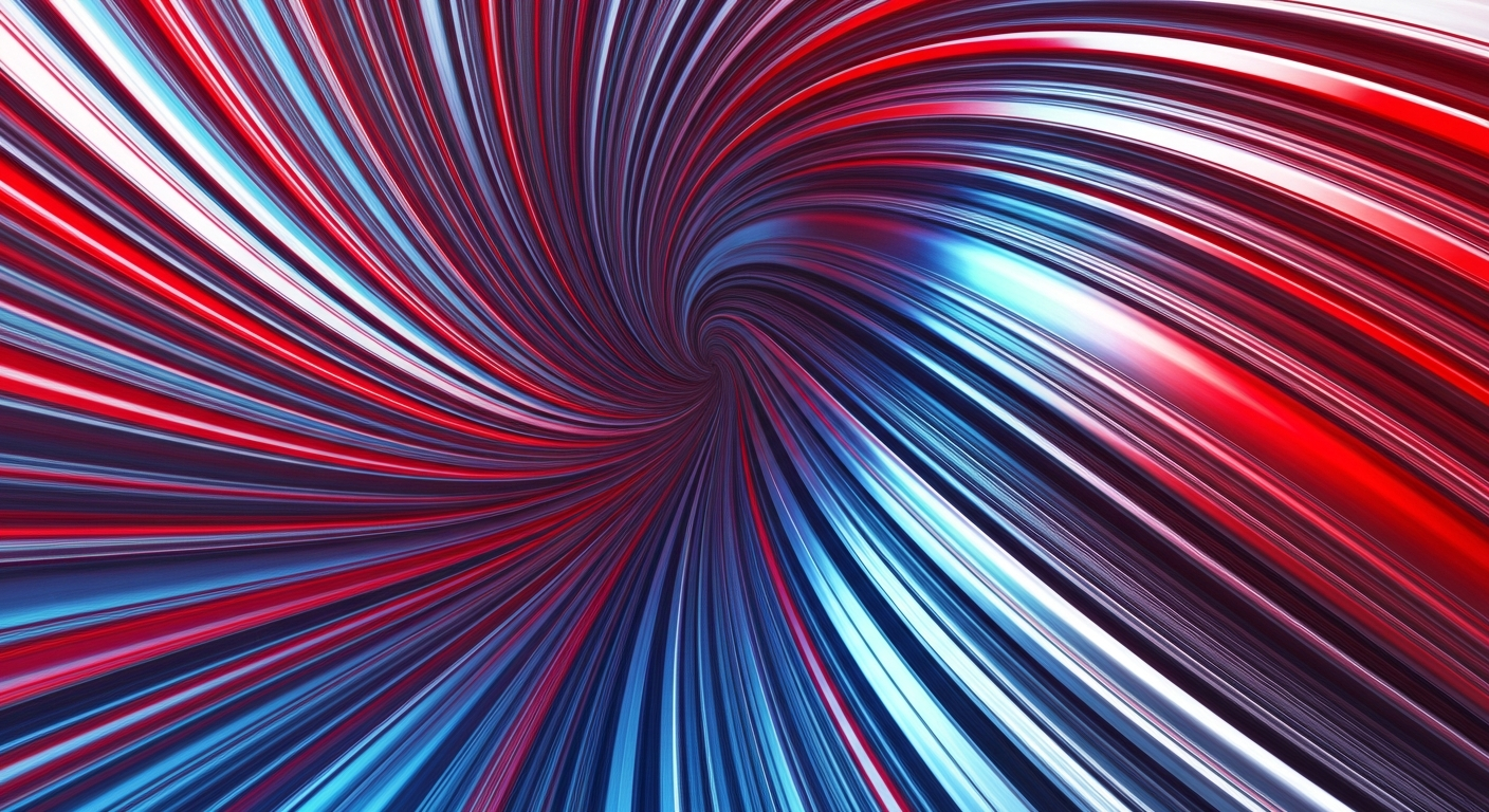 An abstract, blurred image of automotive shapes and colors in vibrant shades, conveying the speed and power of modern vehicles and the complex geopolitical forces shaping the global auto industry.