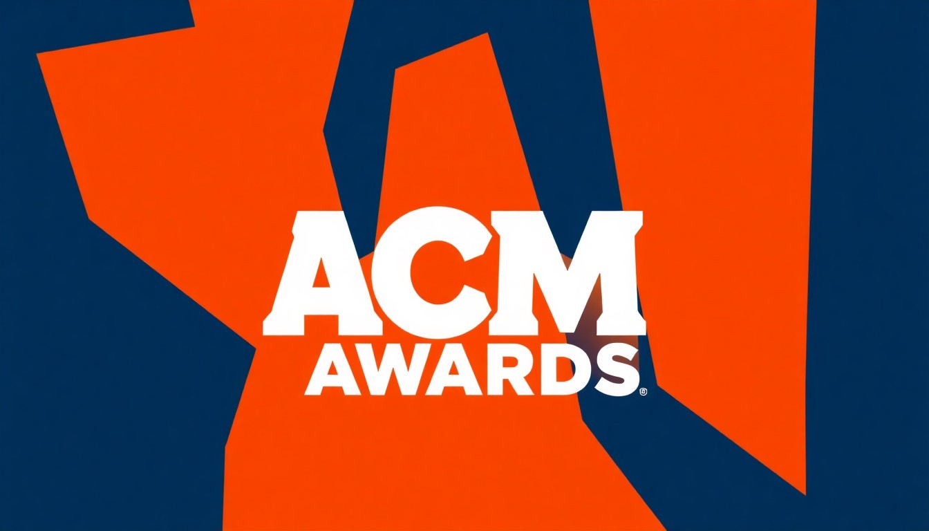 An abstract, minimalist composition of jagged, overlapping geometric shapes in warm earth tones, conceptually representing the evolving landscape of country music and the breakthrough artists being recognized at the 61st ACM Awards.