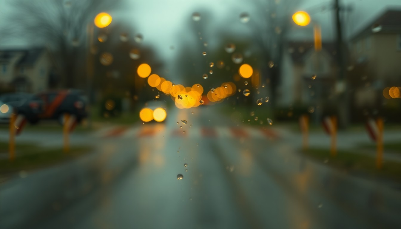 An extremely blurred and abstracted scene of soft, warm light and color, conceptually representing the tranquil suburban setting of a local road closure.