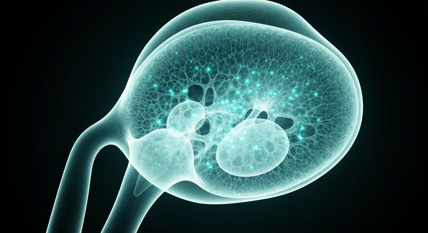 An extreme close-up X-ray photograph revealing the intricate, glowing internal structure of a human lymph node, conceptually illustrating the complex biological mechanisms underlying immune system regulation.