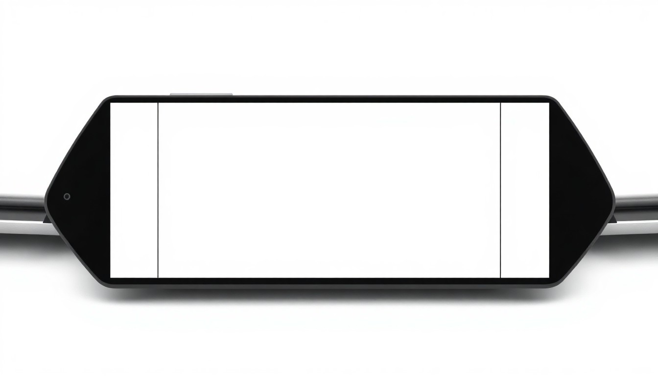 An extreme close-up of a minimalist, matte black Android Auto control panel with clean lines and subtle metallic accents, conceptually representing the improved user experience of the autoplay update.