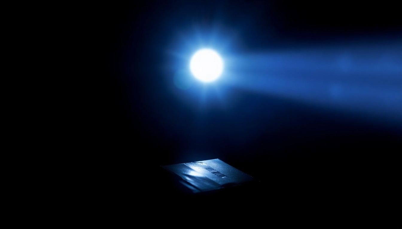 An extreme close-up photograph of a personal item related to the missing person case, such as a hairclip or school ID, dramatically lit by a harsh camera flash against a dark background to create a stark, gritty investigative aesthetic.