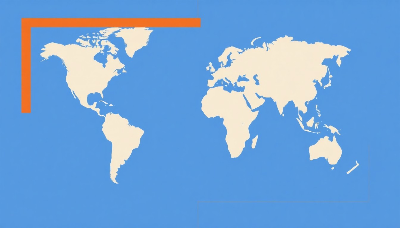 A minimalist abstract illustration using bold geometric shapes in primary colors to conceptually represent the disruption of global energy security and supply chains.
