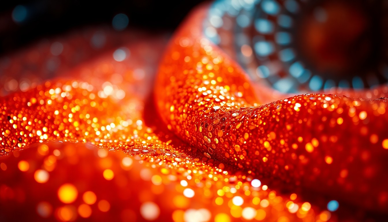 An extreme close-up of shimmering, high-contrast textures like glittering sequins and shattered glass, conceptually representing the glamour and energy of the current box office scene.