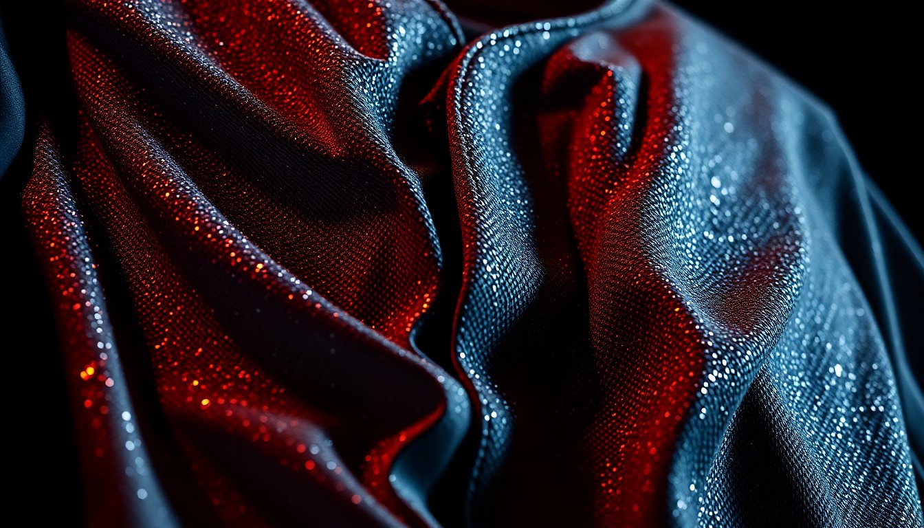 An extreme close-up photograph of a crumpled, glittering baseball jersey in dramatic, high-contrast lighting, conveying the luxurious, high-stakes glamour of professional sports.