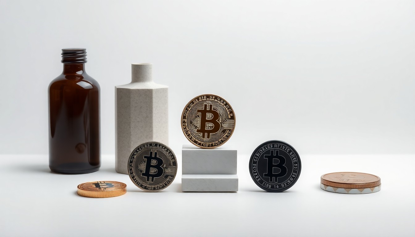 A high-end, photorealistic studio still-life photograph featuring a sleek, geometric sculpture made of polished metal and glass, representing the abstract concepts of finance, technology, and the future of the crypto economy.
