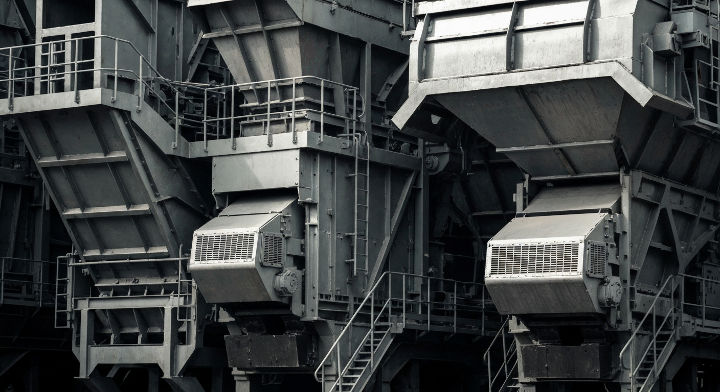 A highly detailed, cinematic close-up image of the heavy, industrial machinery used in metal recycling, capturing the scale and physicality of this global business sector.