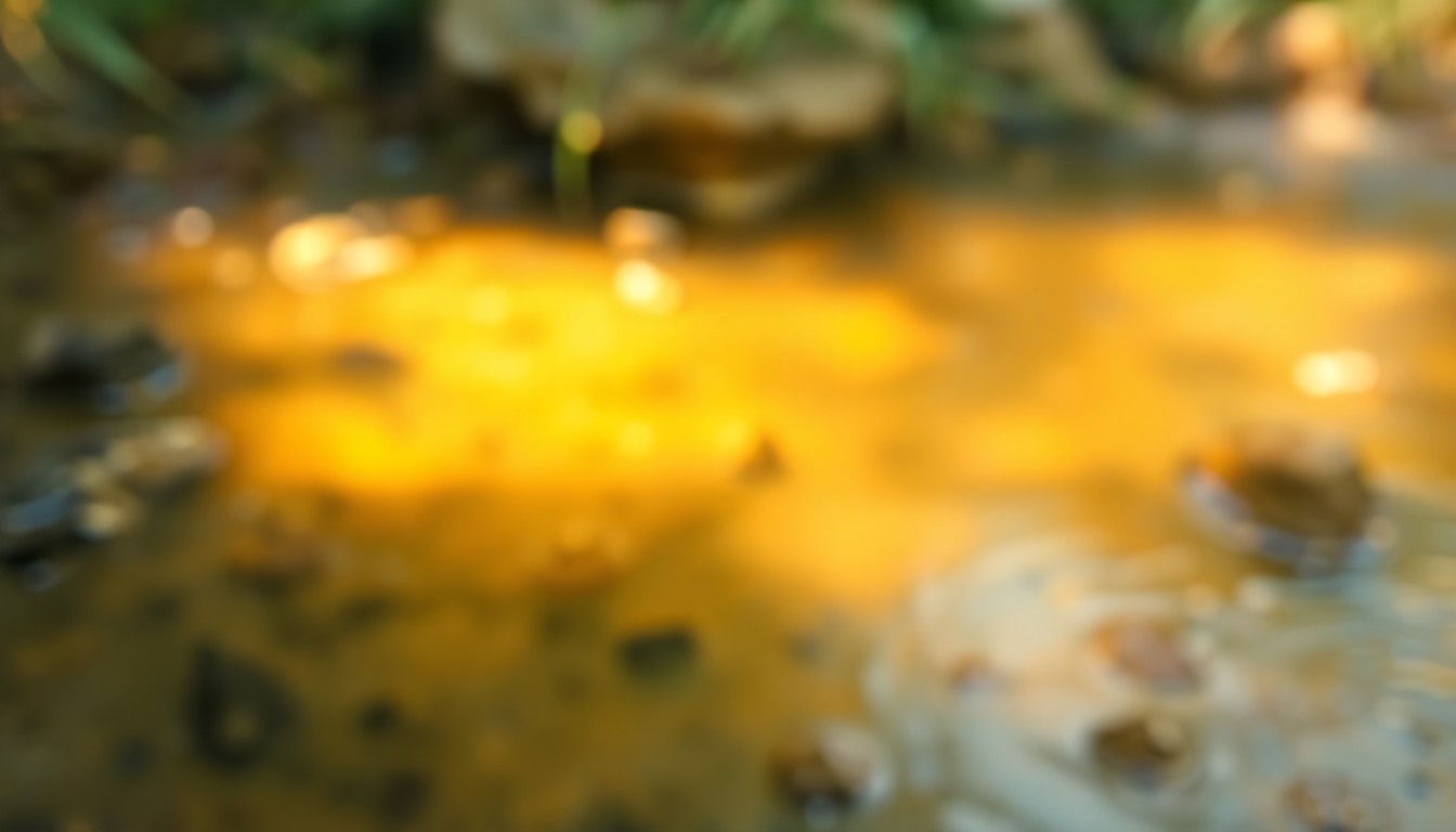 An abstract, impressionistic photograph of a natural spring, with soft, blurred shapes and muted colors conveying a sense of tranquility and mystery.