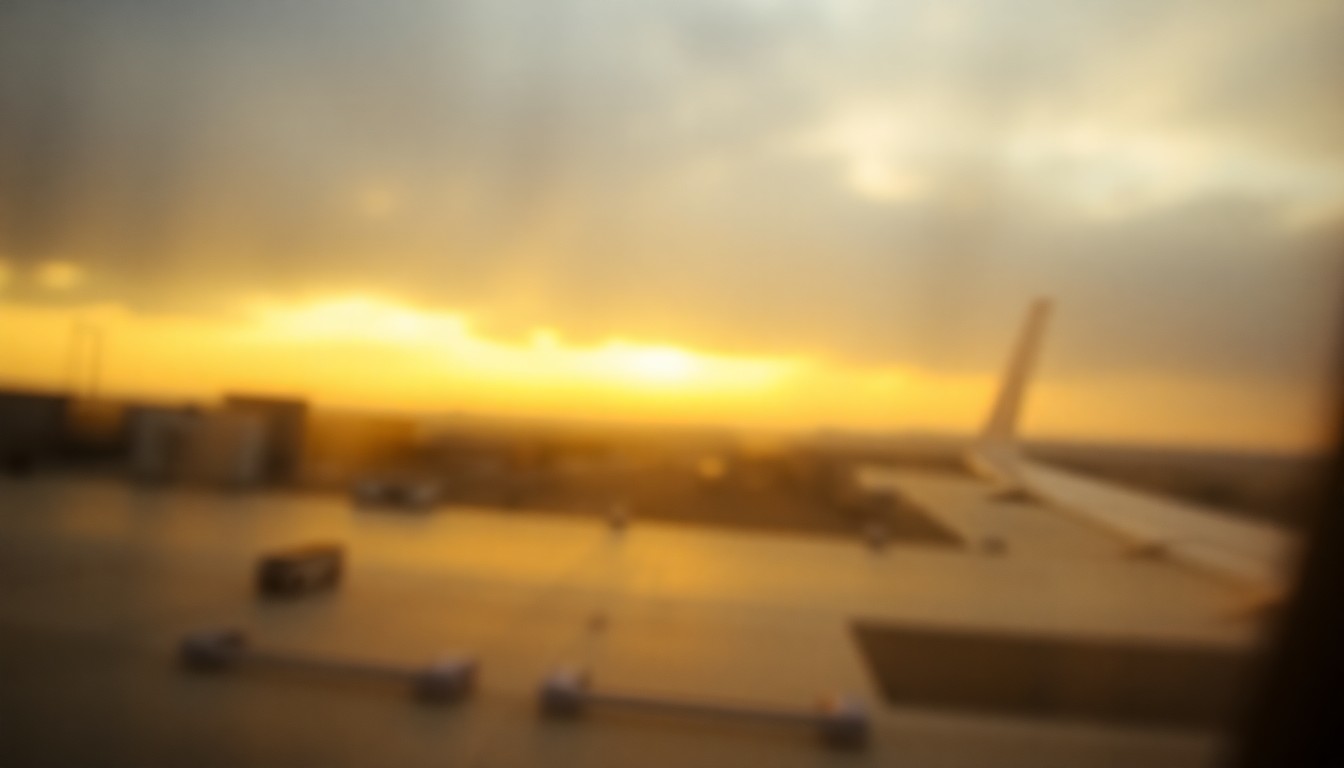 An abstract, hazy photograph composed of soft, golden light and blurred shapes suggesting an aviation scene, conveying the memoir's focus on a lifetime of flight.