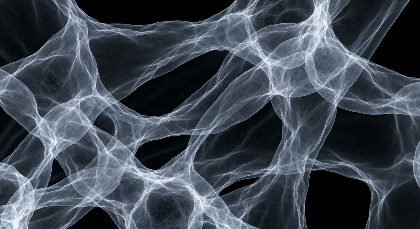 An abstract, ghostly X-ray image revealing the intricate molecular structure of a protein, conceptually representing the nutritional deficiencies uncovered in users of weight loss drugs.