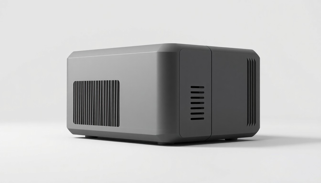 An extreme close-up of a sleek, minimalist government technology device in muted grey and white tones, conveying a sense of modern, efficient public services.