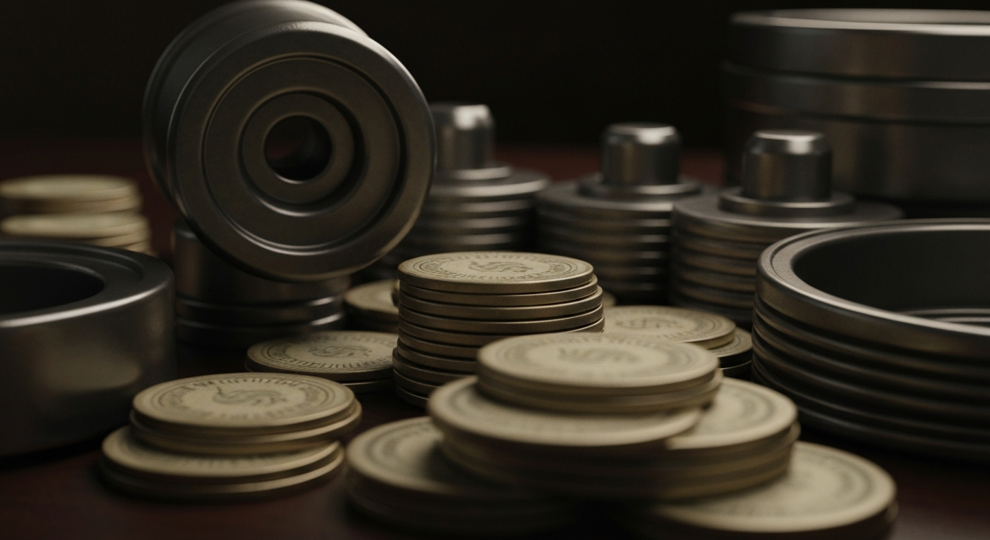 An extreme close-up of a shiny, metallic coin surface with intricate textures and patterns, conceptually representing the hidden value and historical significance of rare coins in the modern era.
