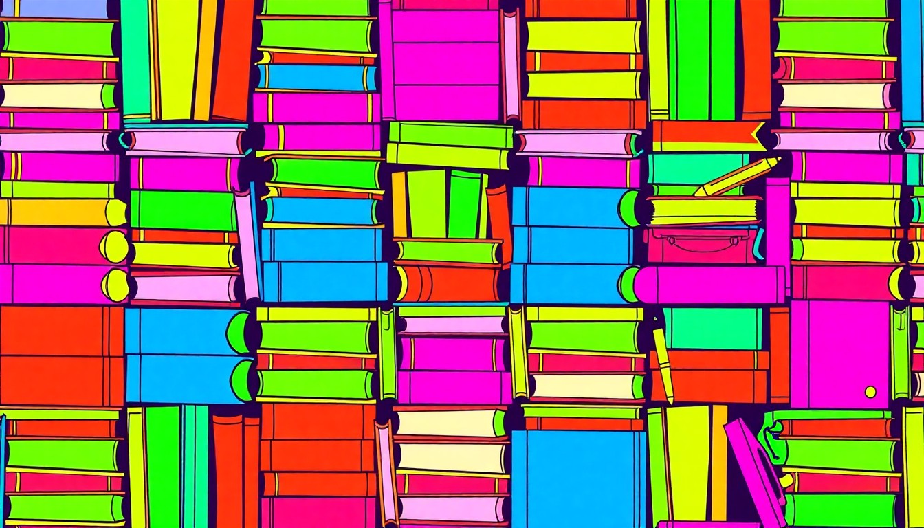 A visually striking grid of brightly colored school supplies, conceptually representing the competitive landscape of public education in Florida.