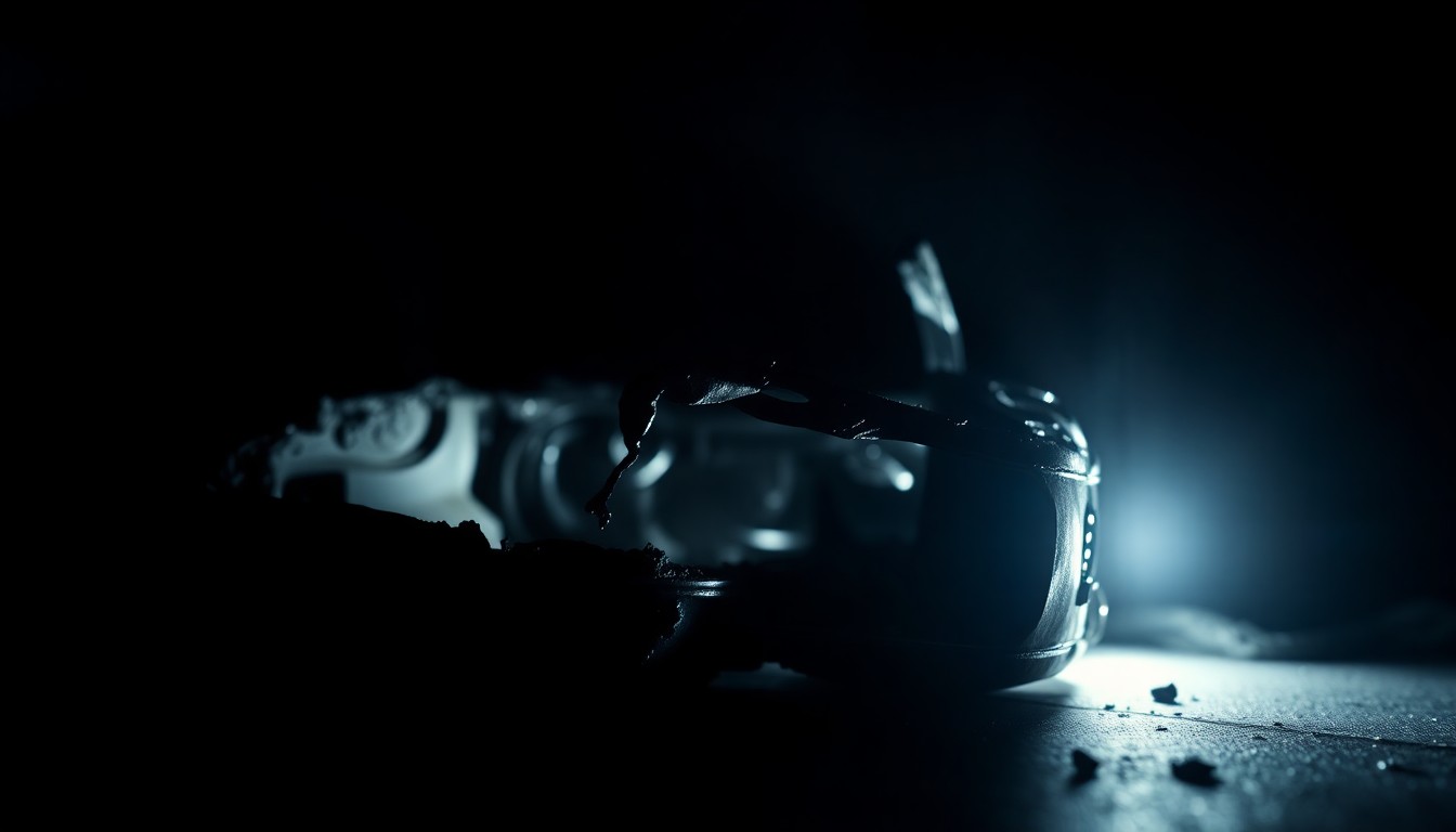 An extreme close-up photograph of a charred, twisted metal car part, conceptually illustrating the aftermath of a dangerous vehicle fire that required a rapid emergency response.