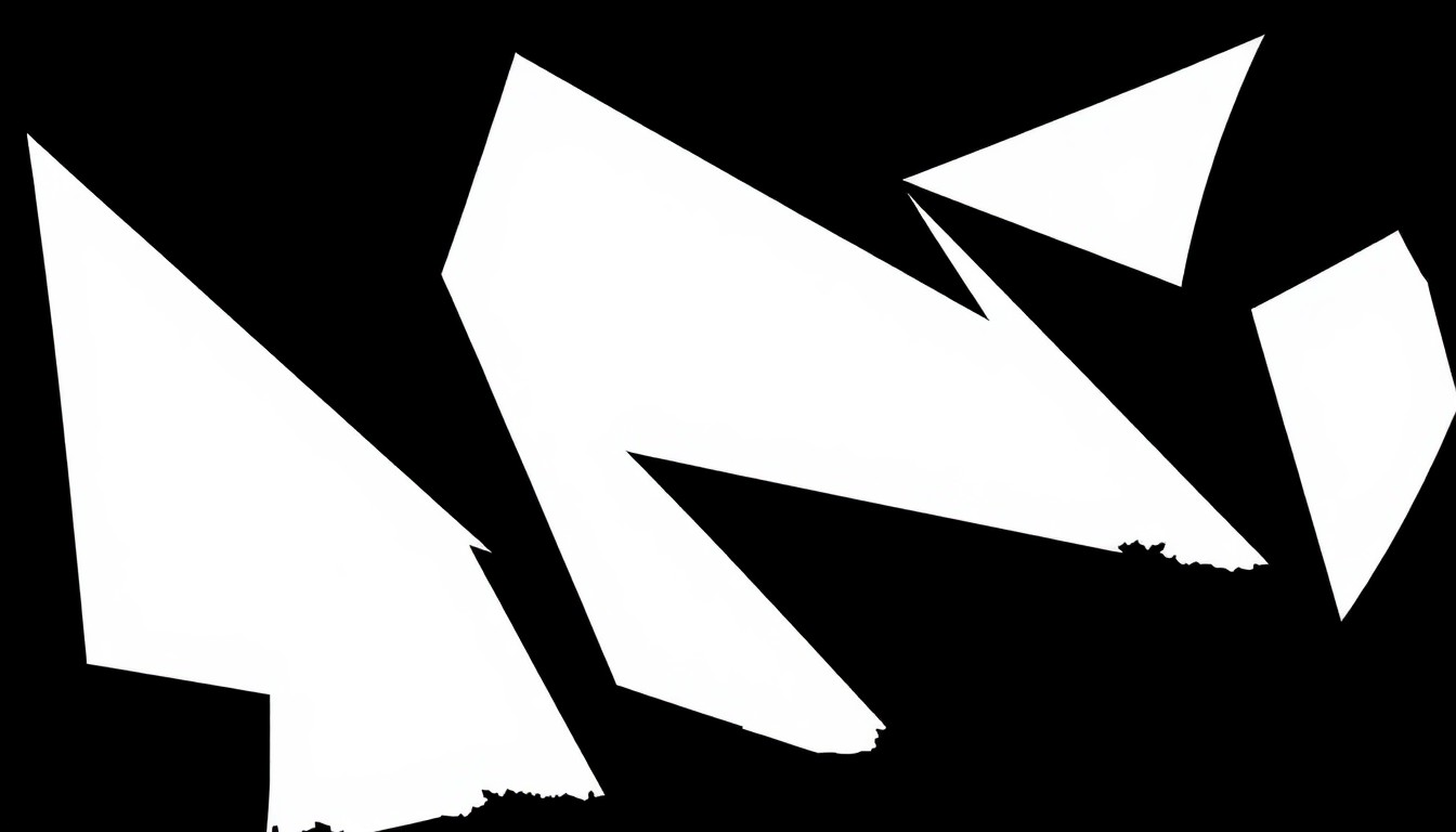 A minimalist, abstract composition of bold, jagged black shapes against a stark white background, conceptually representing the moody, atmospheric tone of 'Outback Noir' crime fiction.