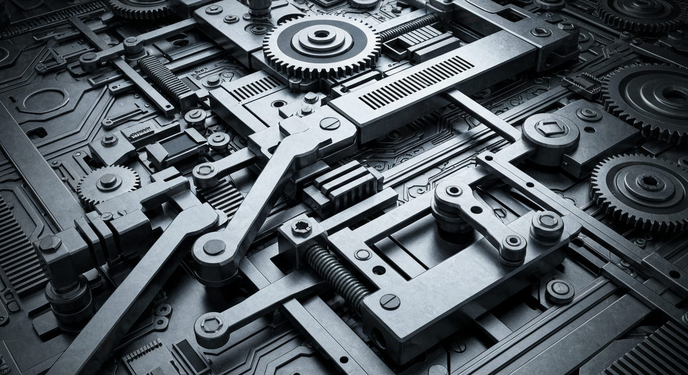 A close-up view of intricate financial machinery and mechanisms, conveying a sense of institutional control and precision over complex market systems.