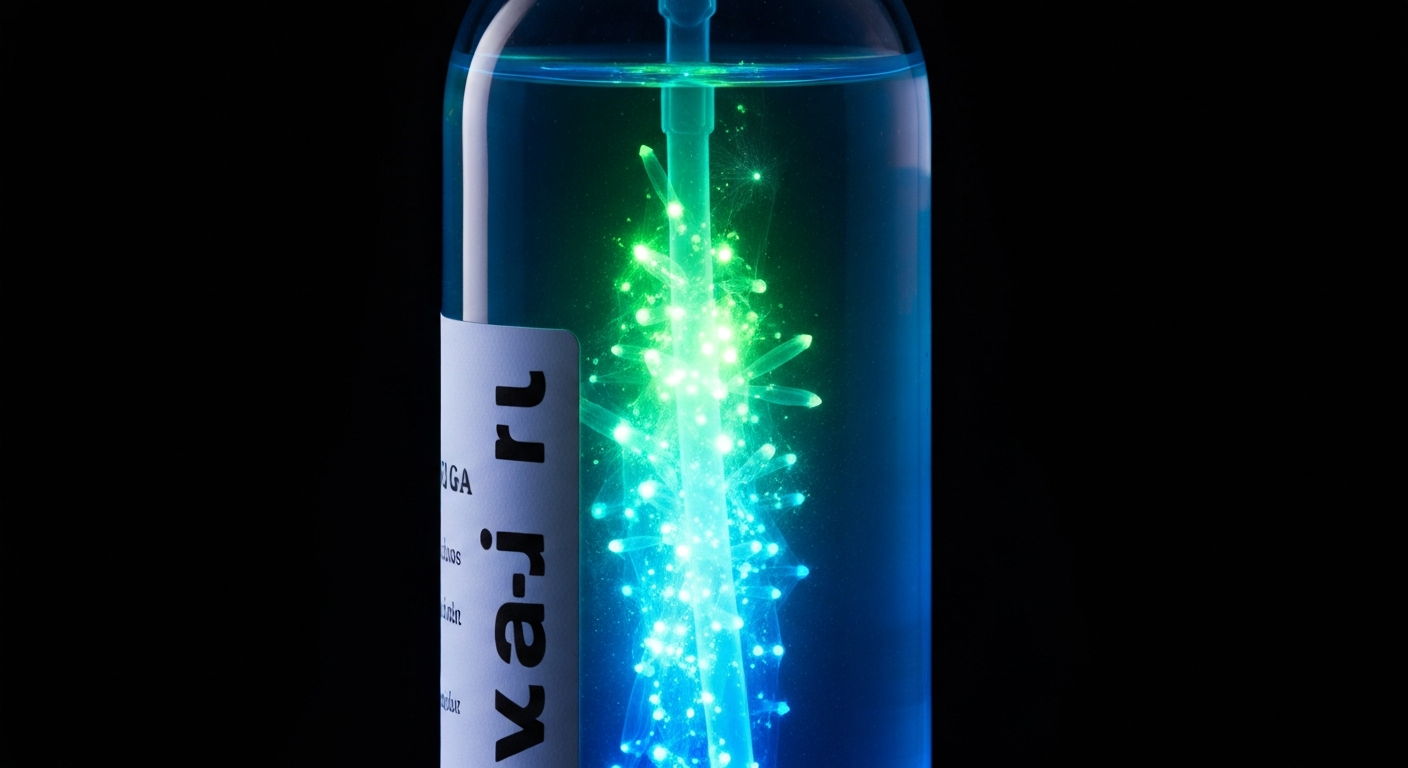 A translucent X-ray photograph showing the internal structure of a dietary supplement bottle, with its contents visible as glowing lines against a dark background, conveying the concept of hidden allergens in recalled products.