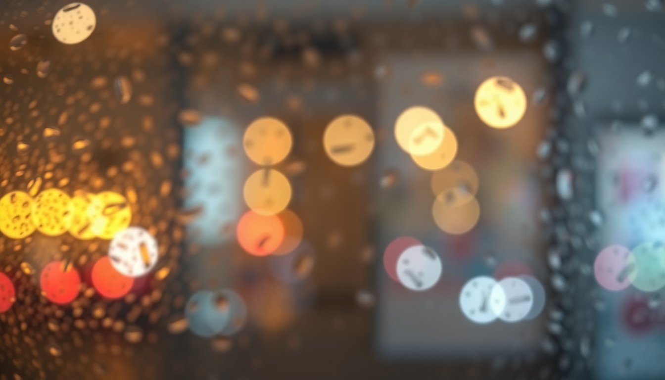 An abstract, impressionistic scene of blurred, colorful lights and shapes, conveying the emotional impact of disrupting educational services for students with special needs.
