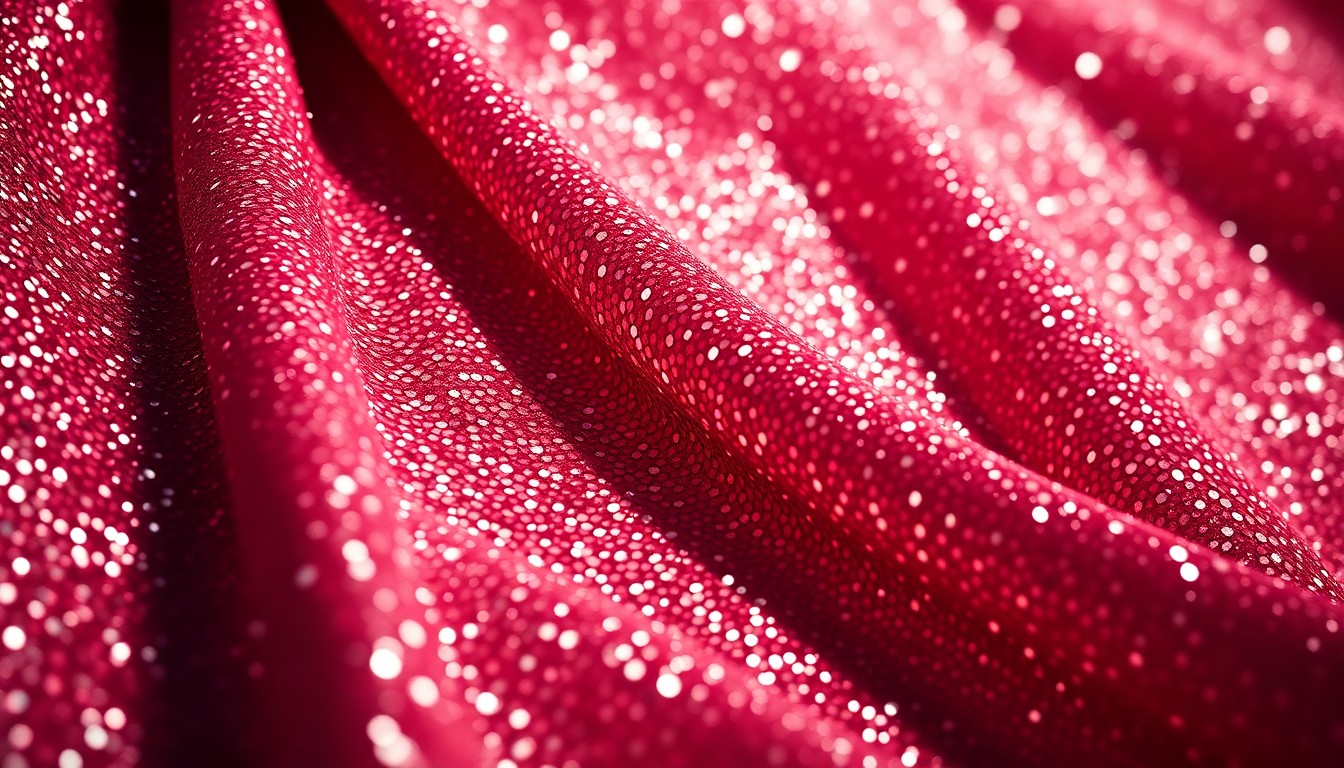 An extreme close-up of luxurious, glittering sequins and velvet textures, captured in dramatic studio lighting to create a high-fashion, celebrity-inspired aesthetic without any identifiable objects or people.
