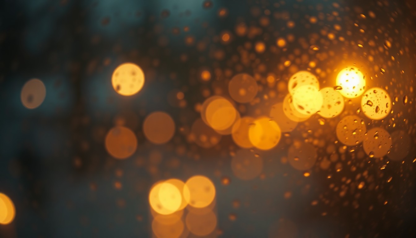 An extremely blurred and abstracted photograph composed of warm, glowing pools of light and color, conceptually representing the legacy and memory of a community member.