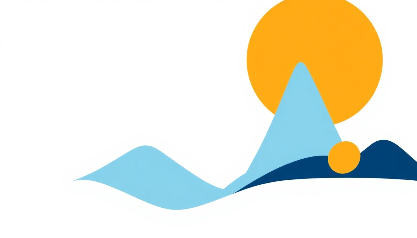 An abstract composition of overlapping triangles and circles in shades of blue, red, and yellow, conveying the volatility and interconnectedness of energy markets and the need for balanced policy solutions.