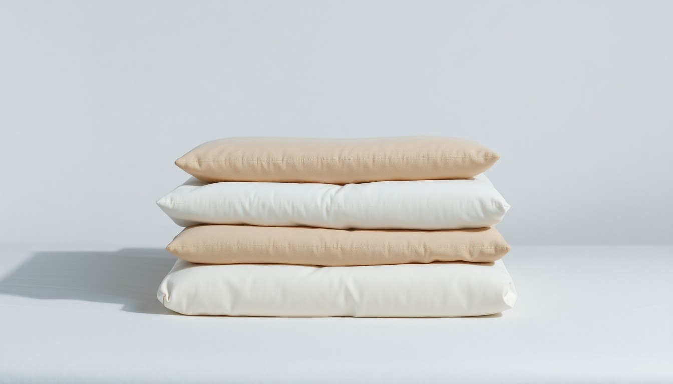 A high-end, photorealistic studio still-life photograph featuring a stack of neatly folded mattress toppers in neutral tones, resting on a clean, monochromatic seamless background. The objects are arranged elegantly, using sharp, dramatic studio lighting and deep shadows to represent the abstract corporate strategy behind the business decision.