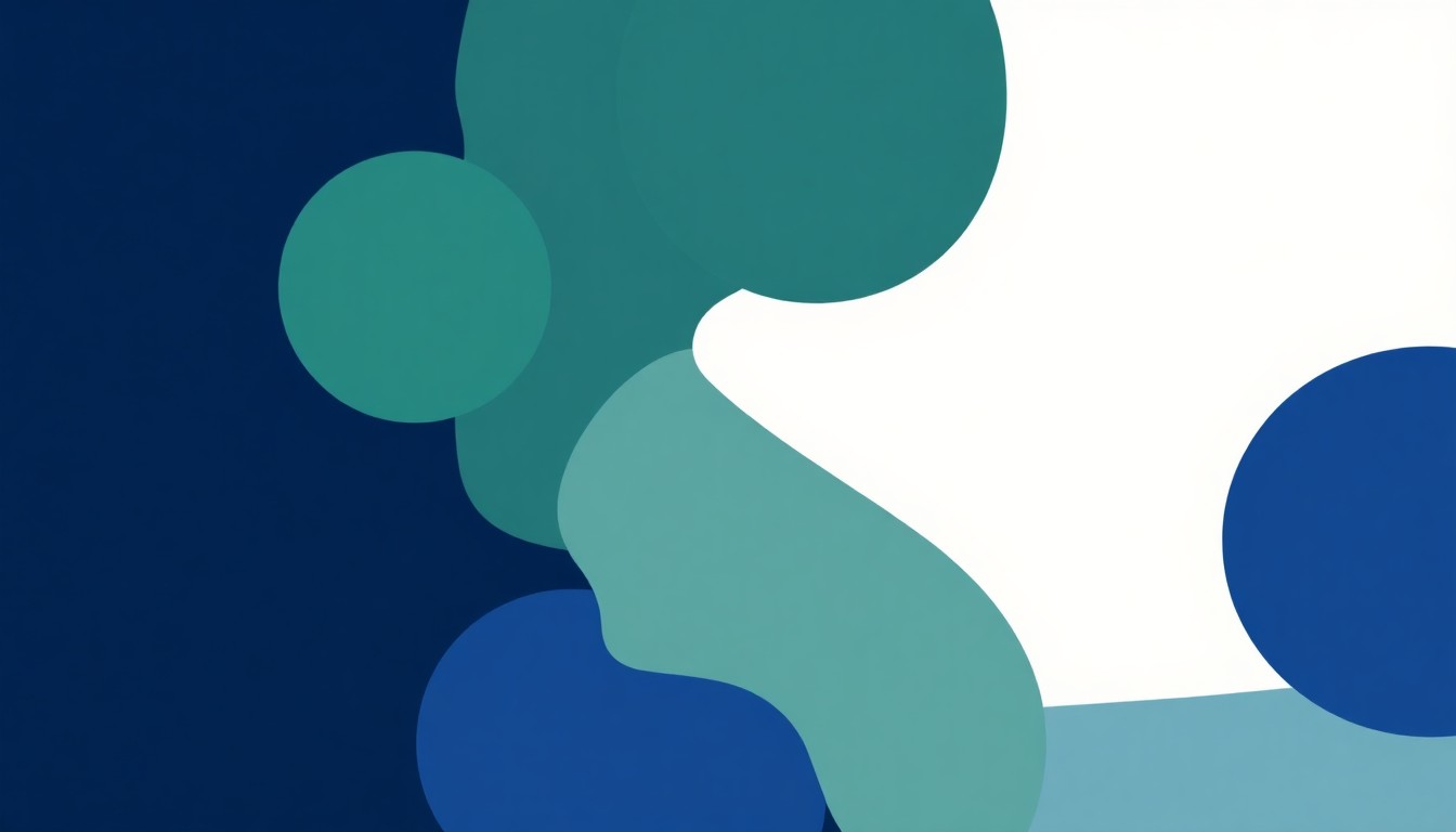 A minimalist, abstract illustration using bold shapes and a muted color palette to represent the uneven distribution of wealth across different regions of California.