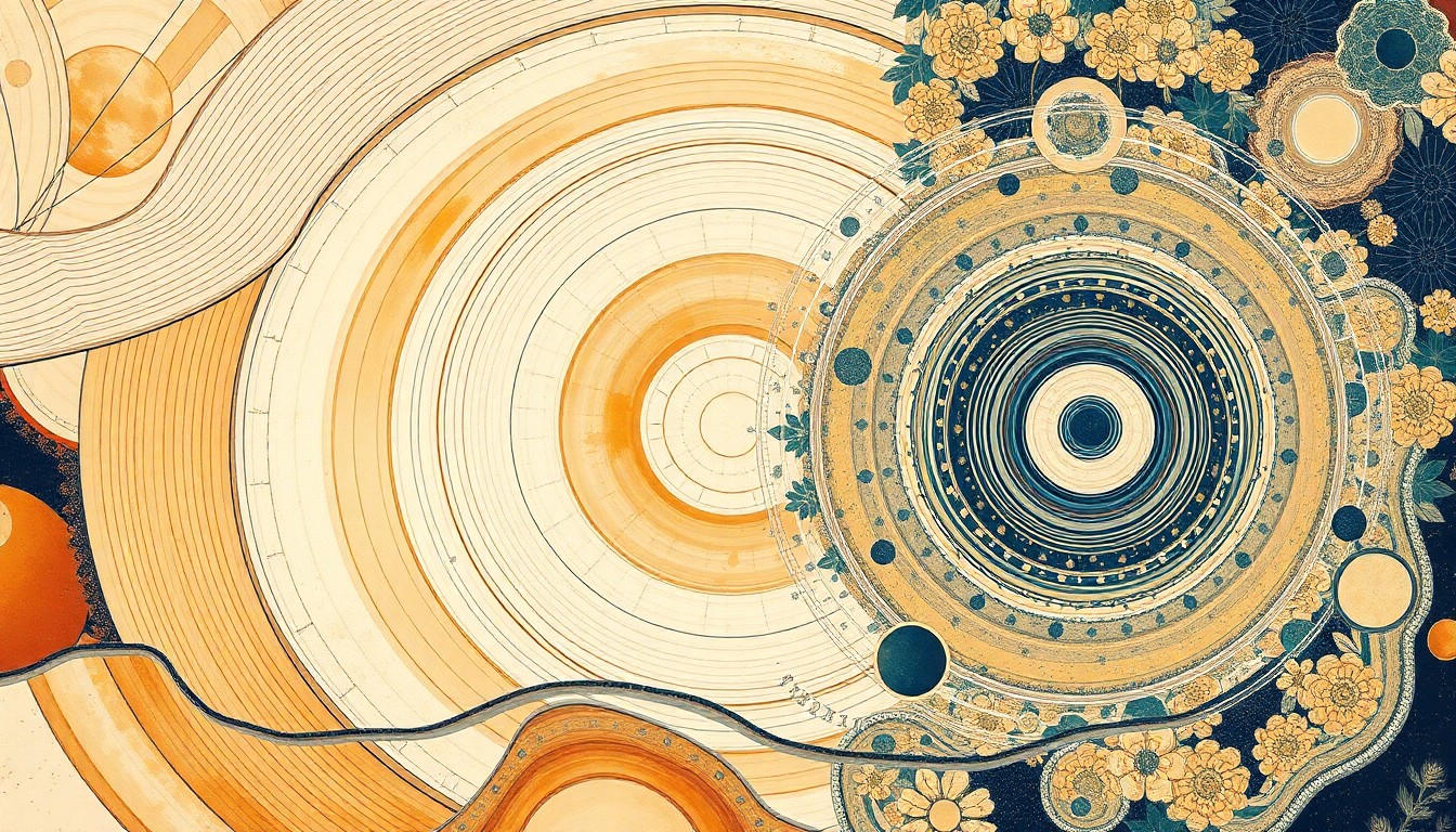 A bold, abstract painting in earthy tones depicting the intricate interplay of tectonic forces and vibrant natural life along the San Andreas Fault, conveying the structural order and resilience of the natural world.