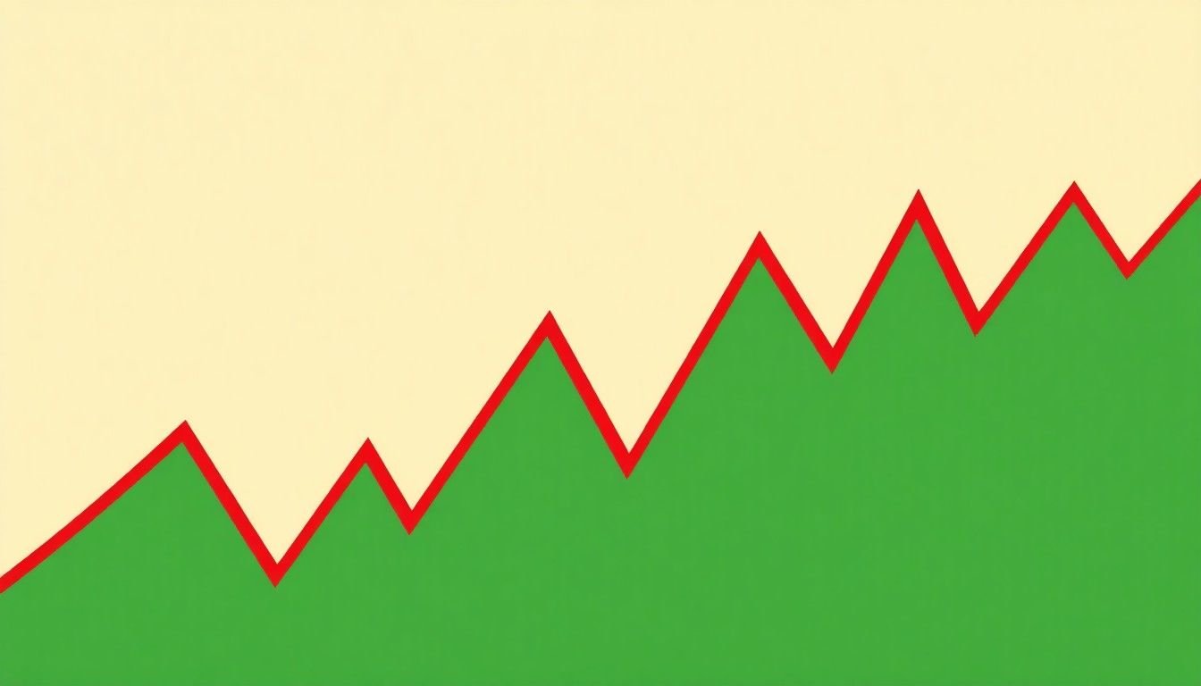 A composition of overlapping triangles and circles in shades of brown, yellow, and blue, conceptually representing the volatility and interconnected factors influencing the cocoa commodity market.