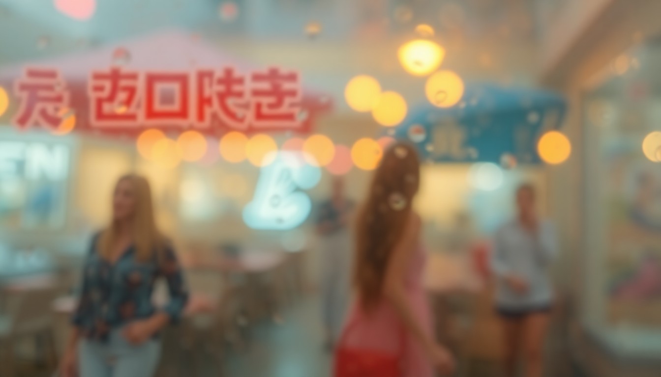 An extremely blurred, impressionistic image composed of soft, hazy shapes and pools of warm, saturated colors, evoking the mood and energy of a lively community event.