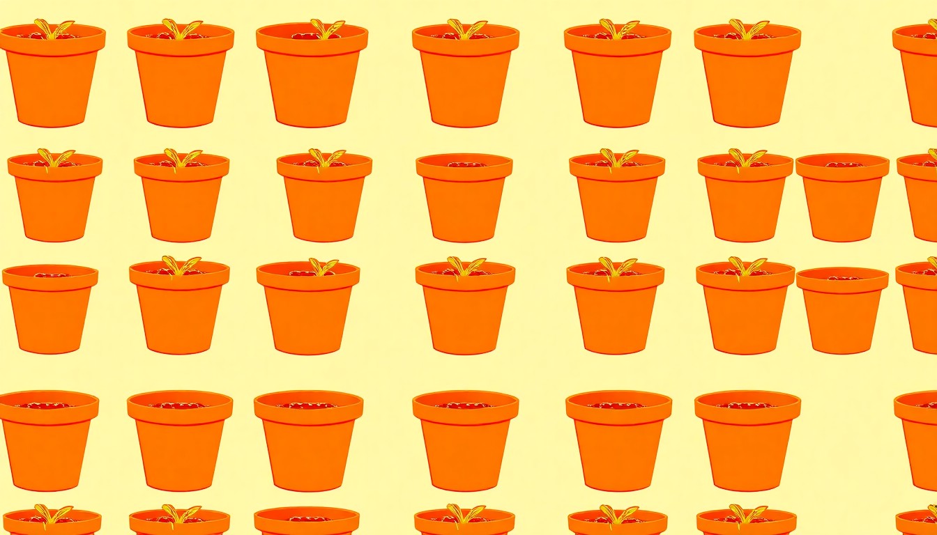 A visually striking grid of brightly colored, high-contrast silkscreen images of a strawberry pot, conceptually representing the versatility and creative potential of this unique gardening item.