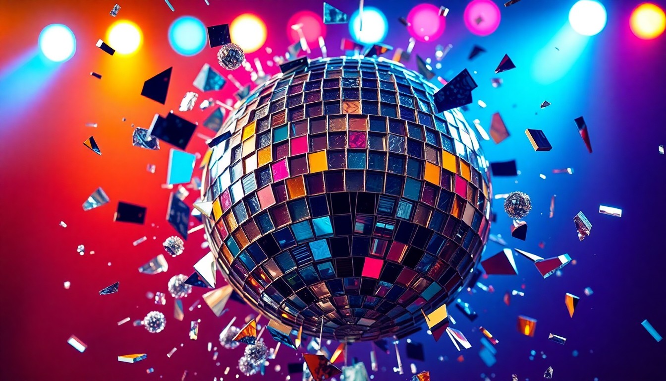 An extreme close-up photograph of shattered glass fragments reflecting colorful stage lighting, conceptually representing the explosive drama and high-stakes celebrity feuds that drive reality TV narratives.